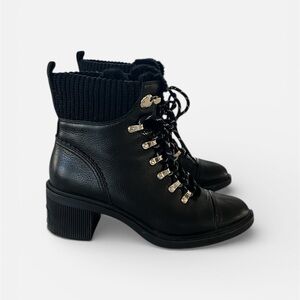 Kate Spade Walker Booties leather with faux fur lining black size 9.5